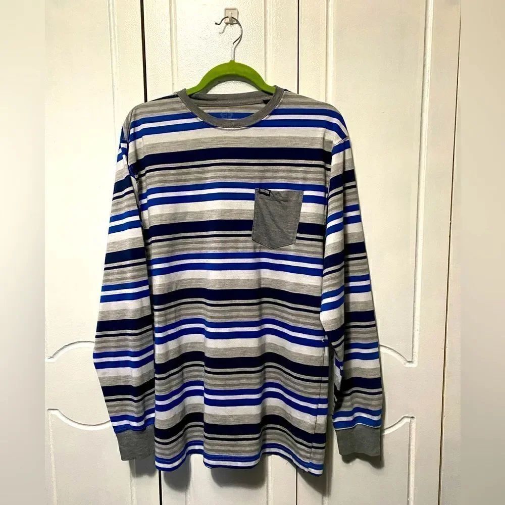 Swiss Cross Multicolor Long Sleeve Shirt Mens Size L